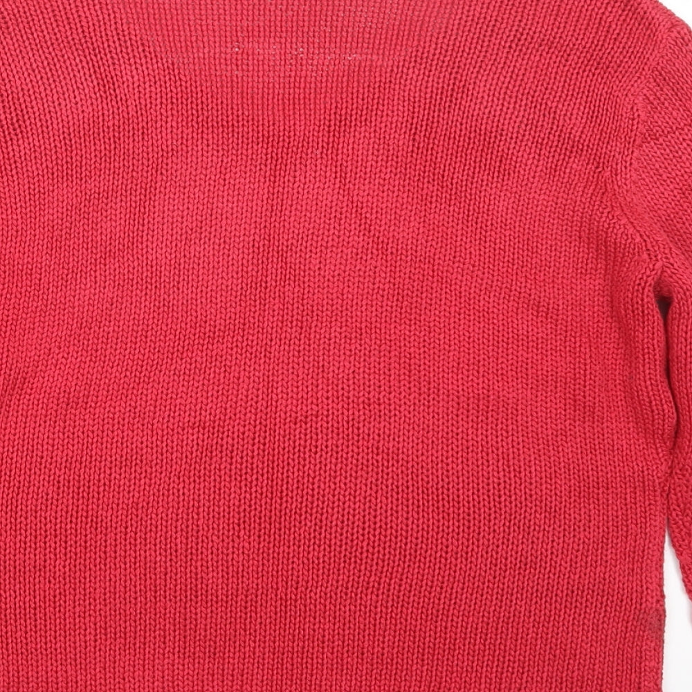 Avenue Womens Red  Knit Pullover Jumper Size M