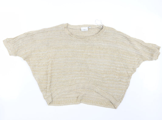 New Look Womens Beige  Knit Pullover Jumper Size 8