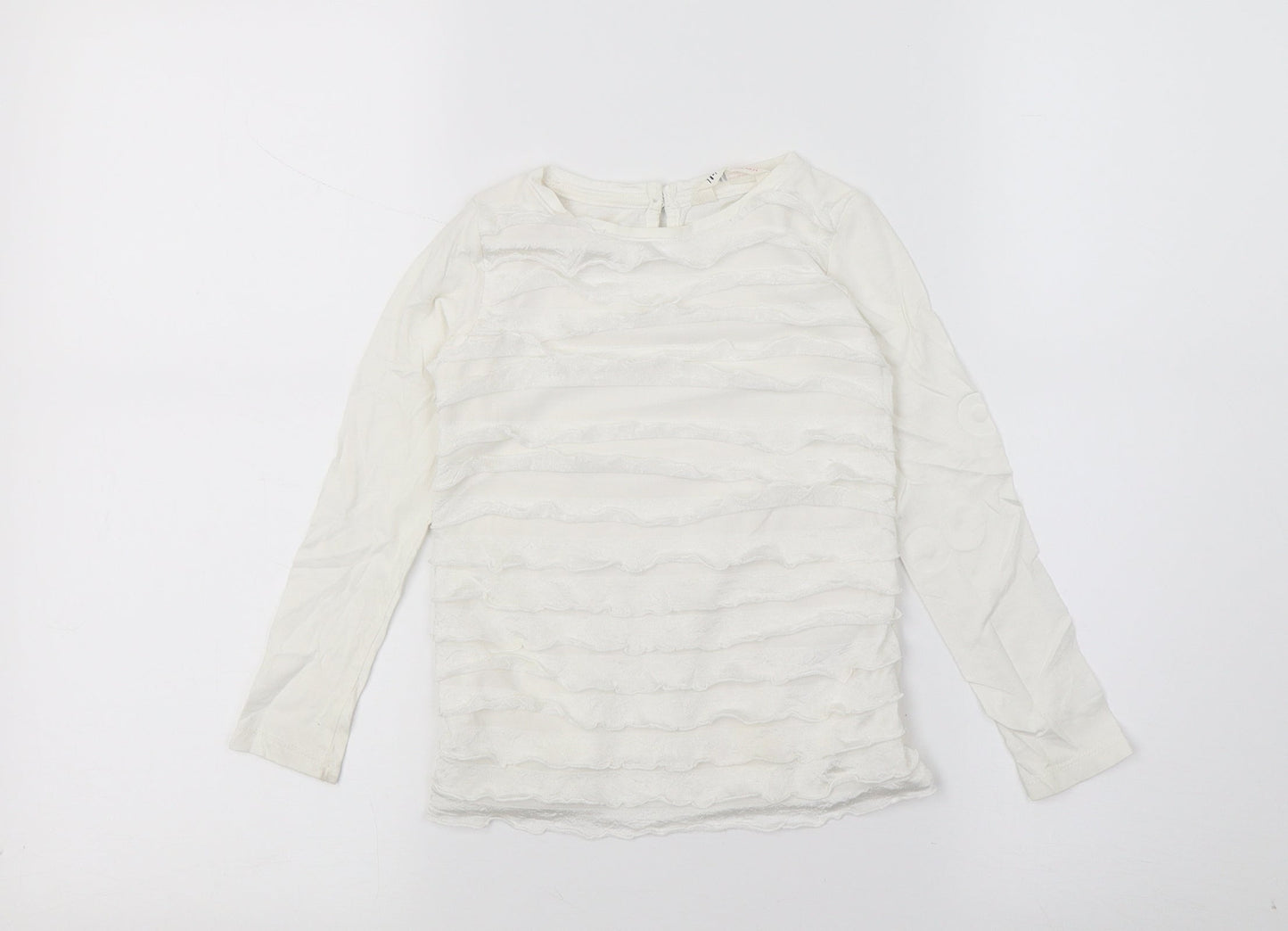 H&M Girls White  Jersey Basic T-Shirt Size 3-4 Years