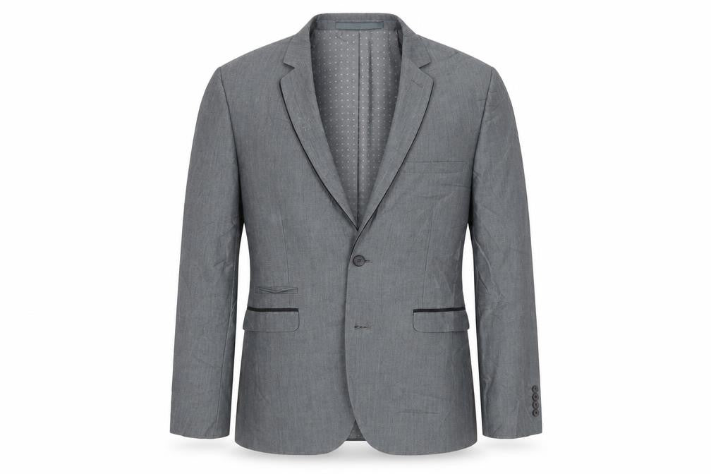 Burton Mens Grey Striped  Jacket Suit Jacket Size L
