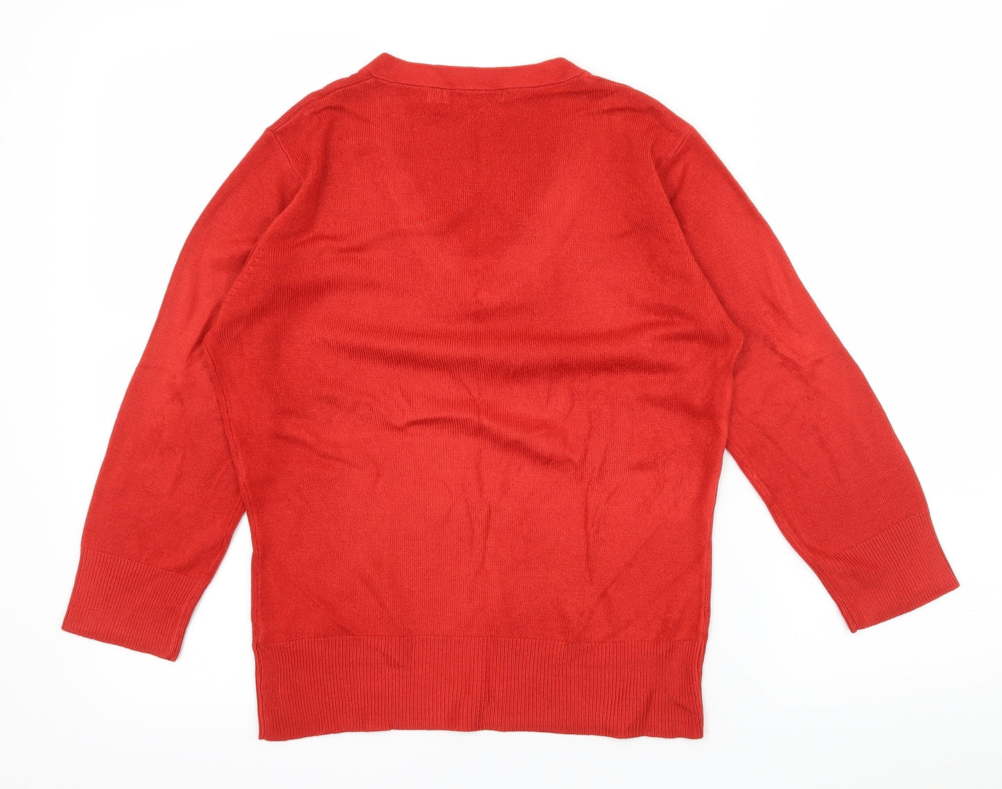 M&Co Womens Red  Knit Pullover Jumper Size S