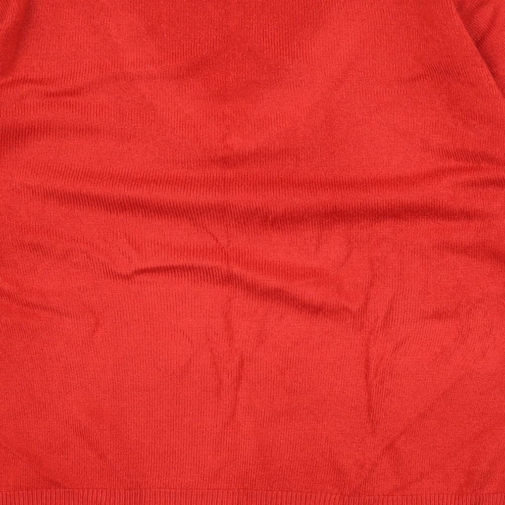 M&Co Womens Red  Knit Pullover Jumper Size S