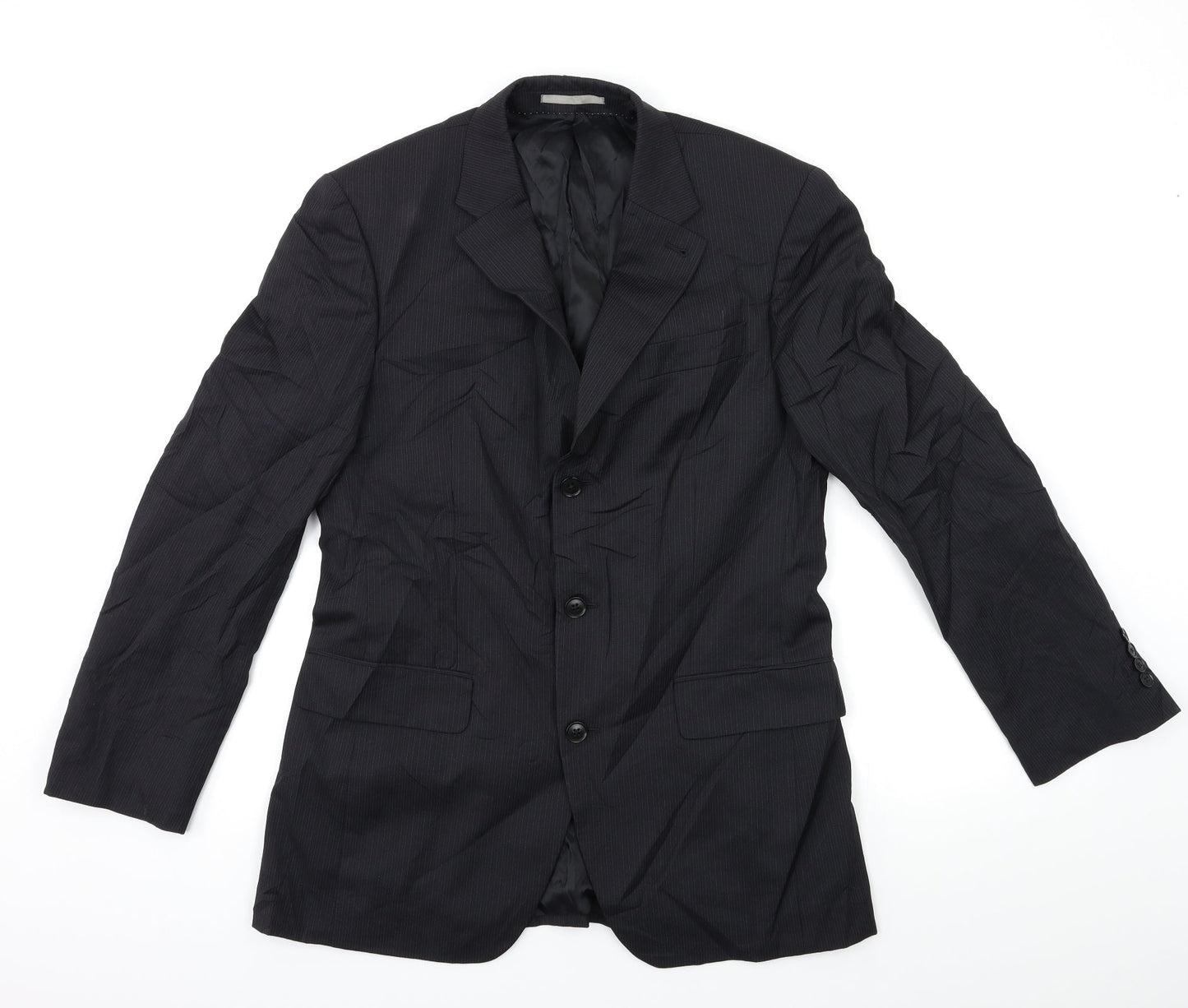 NEXT Mens Black Striped  Jacket Suit Jacket Size 38