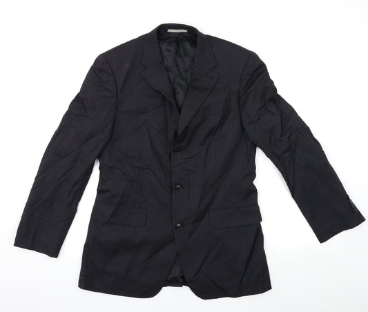 NEXT Mens Black Striped  Jacket Suit Jacket Size 38
