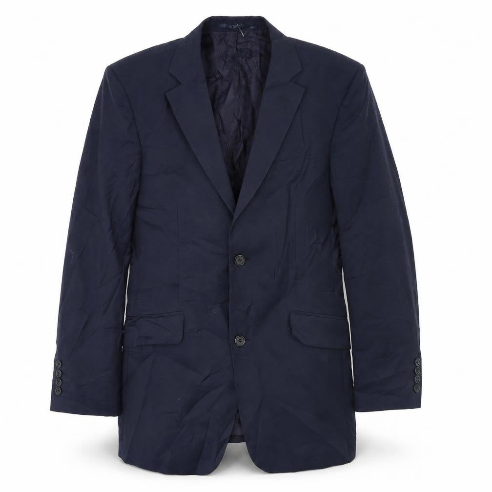 Front view of Linea men’s blue jacket suit jacket, size 40