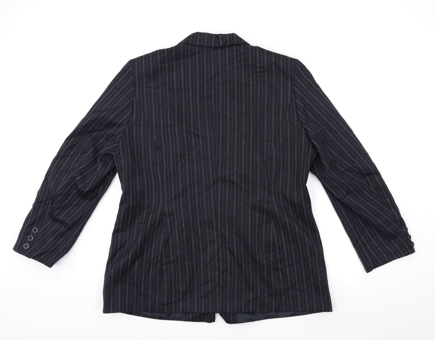 essence Womens Blue Striped  Jacket Suit Jacket Size 18
