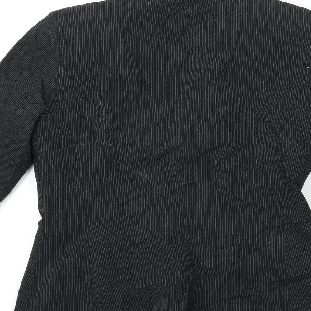 New Look Womens Black Striped  Jacket Blazer Size 12