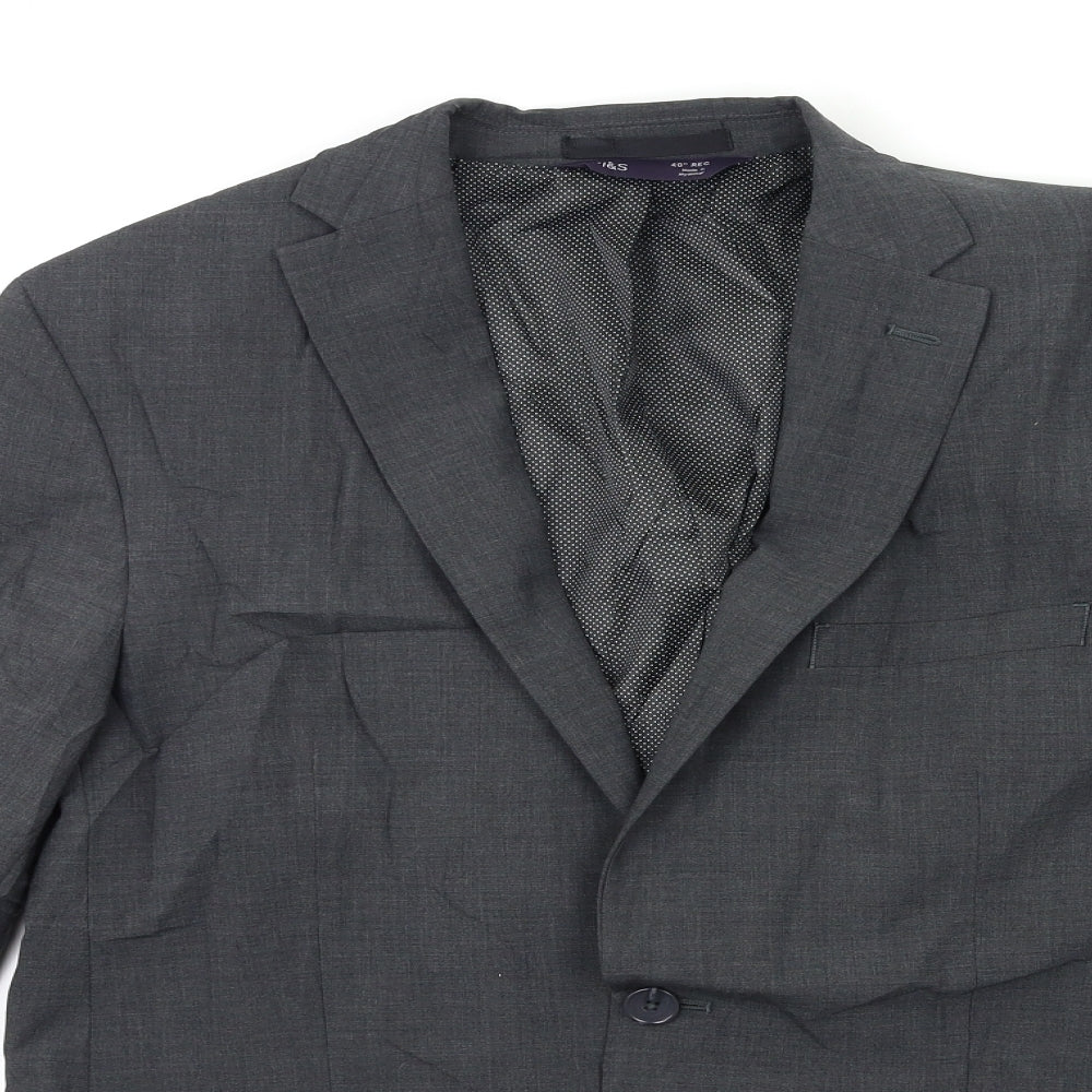 Marks and Spencer Mens Grey   Jacket Suit Jacket Size 40