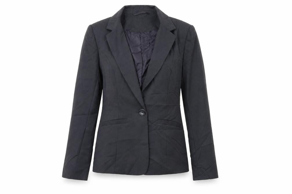 Front view of Papaya women’s blue jacket, size UK 10