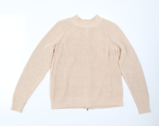 H&M Womens Orange   Pullover Jumper Size S  - zip back