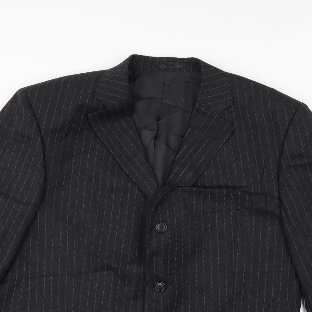 Taylor & Wright Mens Black Striped  Jacket Suit Jacket Size 44