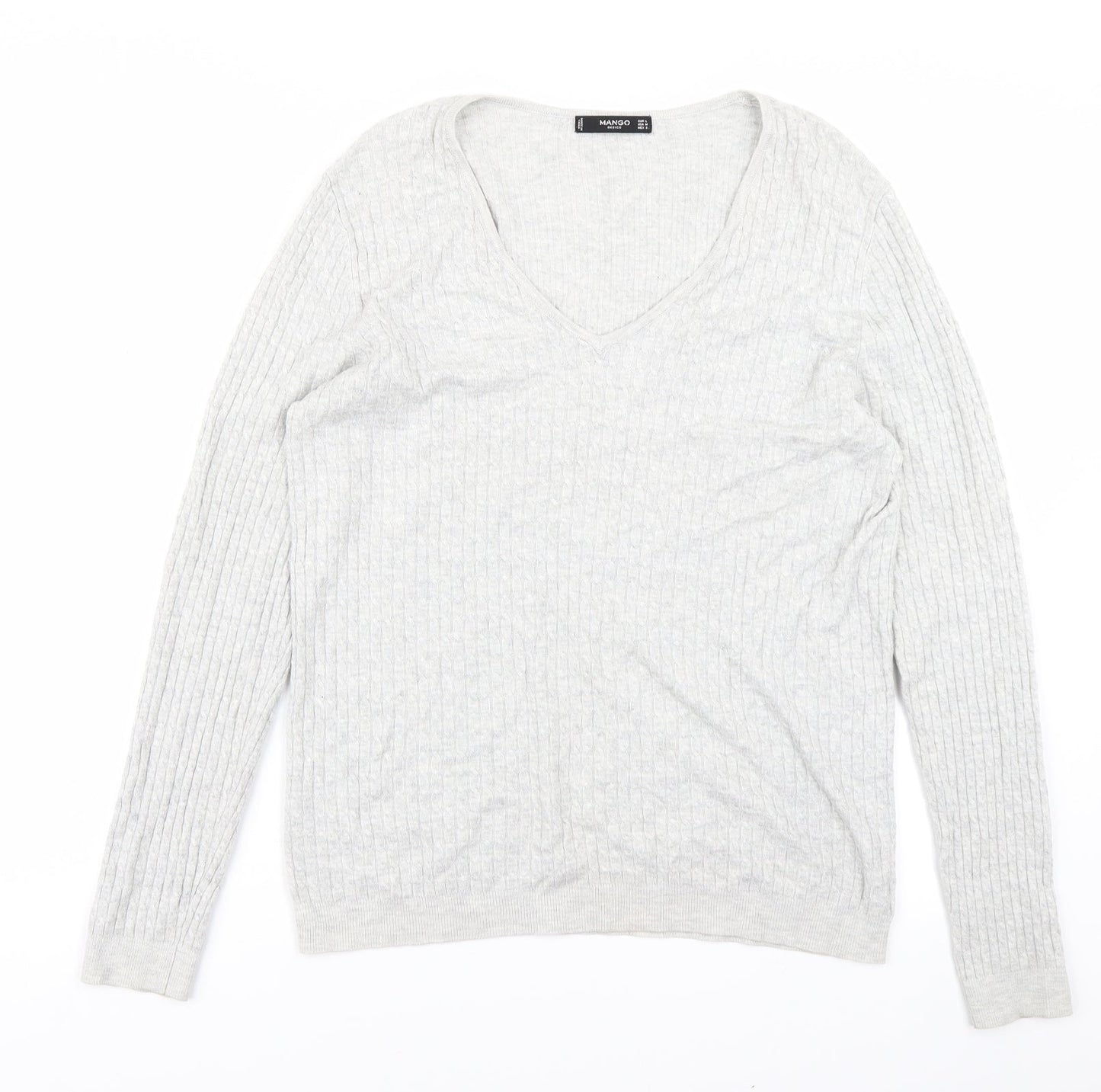 Mango Womens Grey  Knit Pullover Jumper Size L