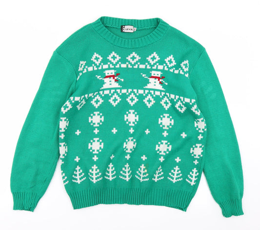 NXT Level Mens Green  Knit Pullover Jumper Size M  - Christmas jumper