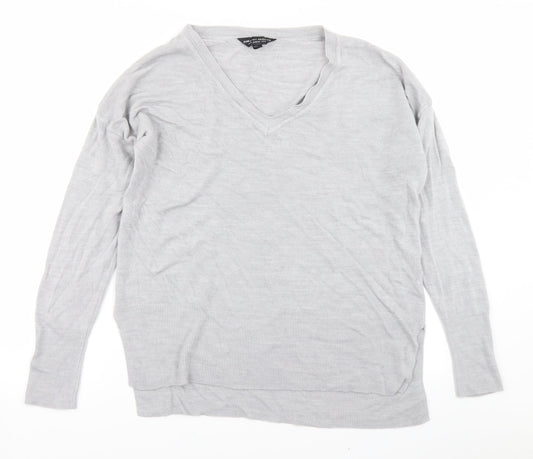 Dorothy Perkins Womens Grey  Knit Pullover Jumper Size 14