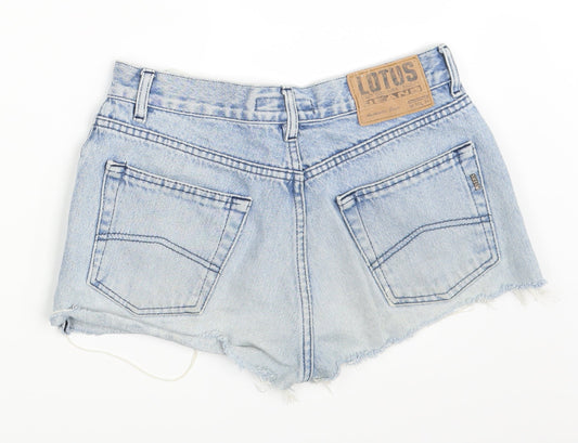 Lotus Womens Blue  Denim Hot Pants Shorts One Size