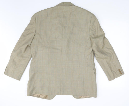 M&S Mens Gold Check  Jacket Suit Jacket Size 40