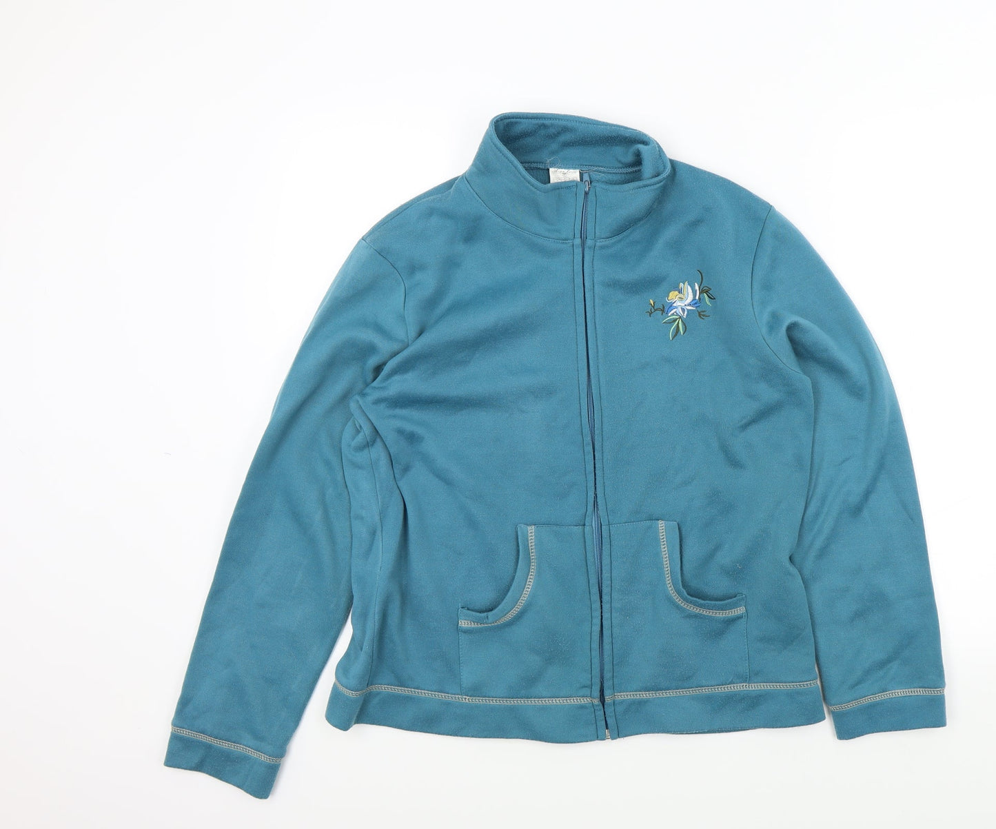 Anne De Lancay Womens Blue   Full Zip Jumper Size 14