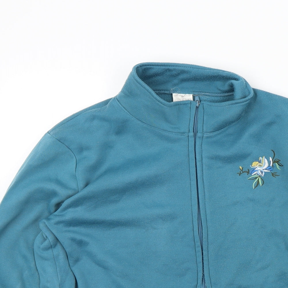 Anne De Lancay Womens Blue   Full Zip Jumper Size 14