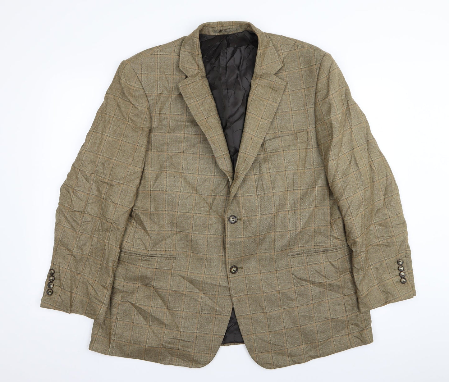 brook tavern Mens Beige Check  Jacket Blazer Size 44