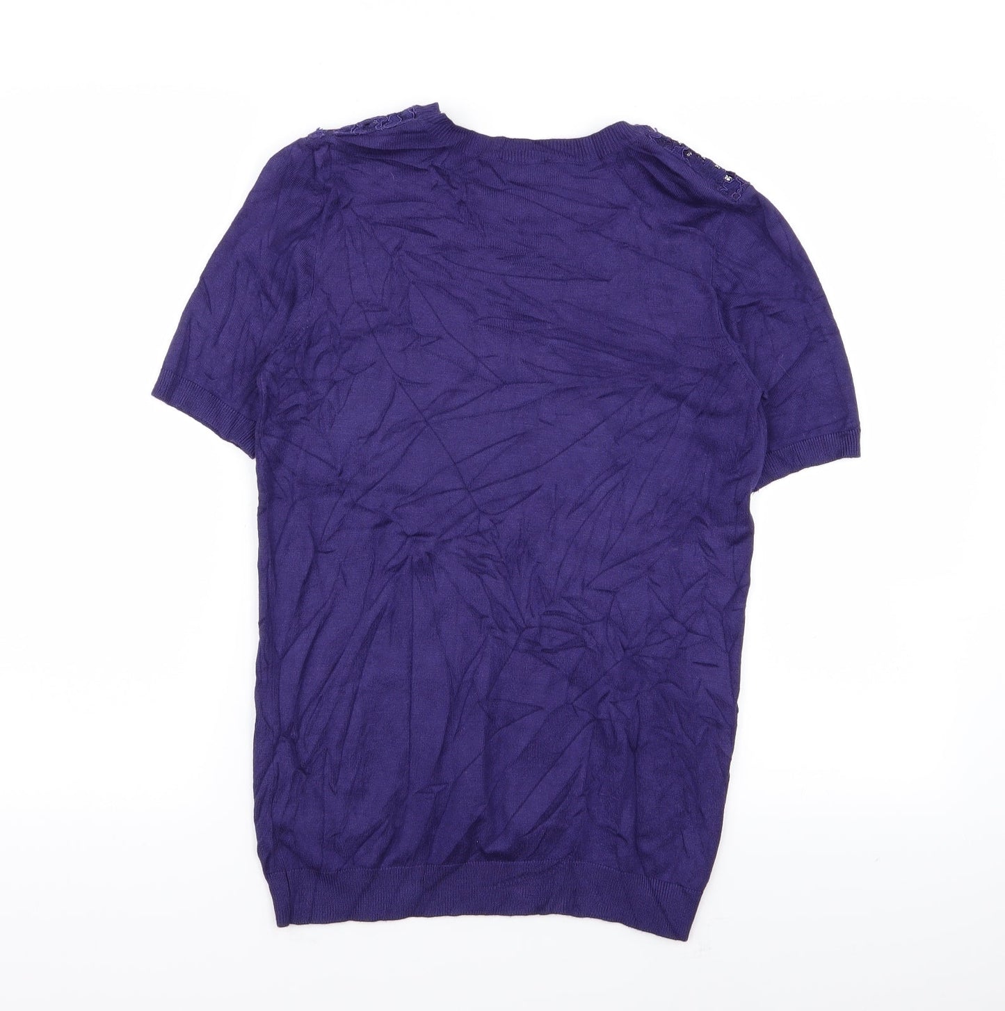 Dorothy Perkins Womens Purple Floral  Basic T-Shirt Size 10