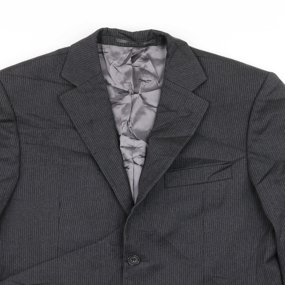 Paul Costelloe Mens Grey Striped  Jacket Blazer Size 38
