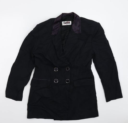 Oui Womens Black   Jacket Suit Jacket Size 12