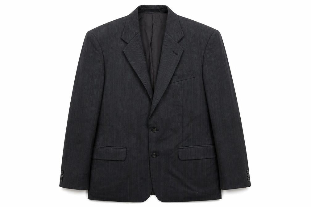 St Michael Mens Black Striped Jacket Suit Jacket Size 40