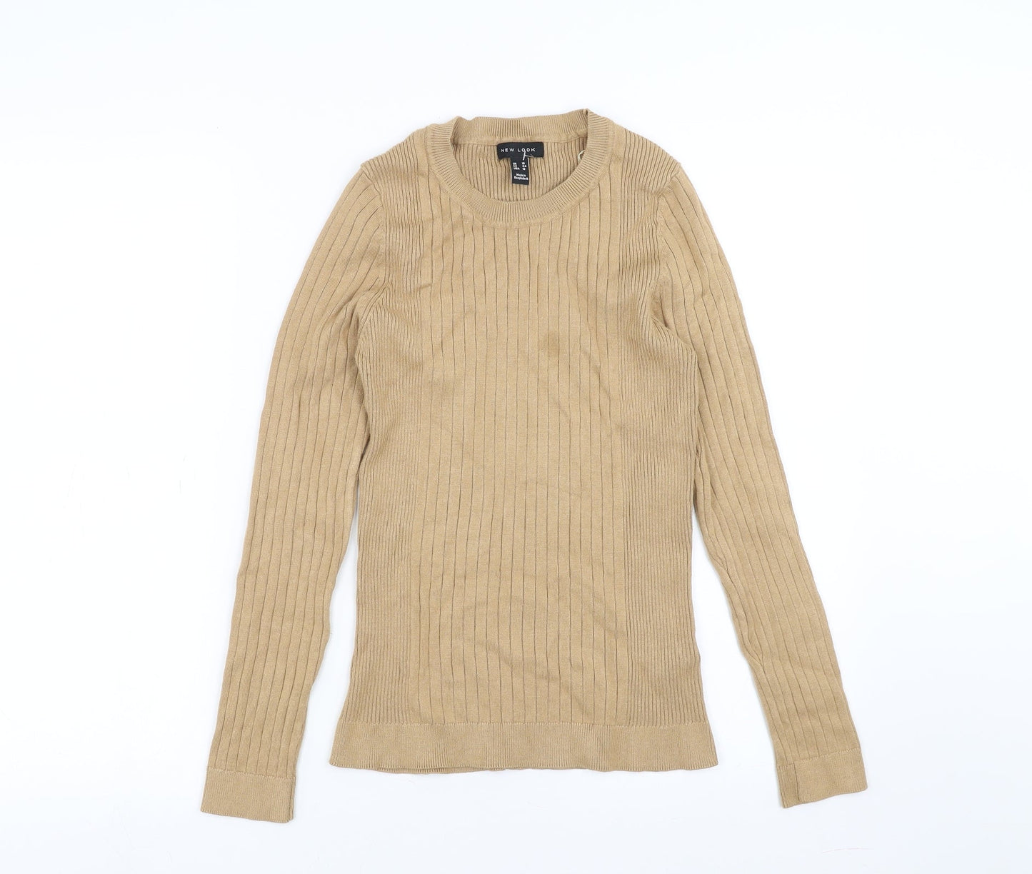 New Look Womens Beige Striped  Pullover Jumper Size 16