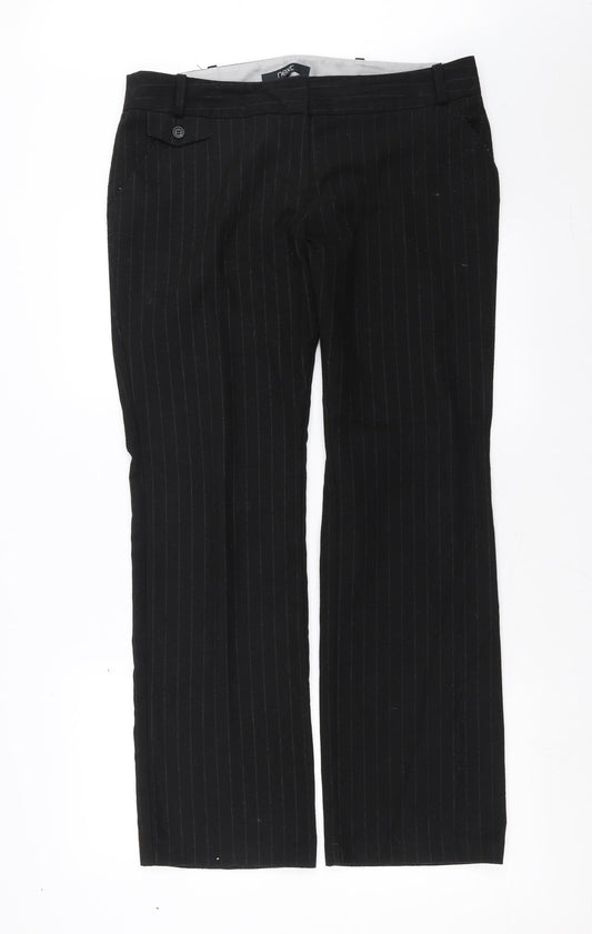 NEXT Womens Black Striped  Trousers  Size 14 L30 in