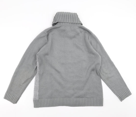 Fay Louise Womens Grey Striped  Pullover Jumper Size L