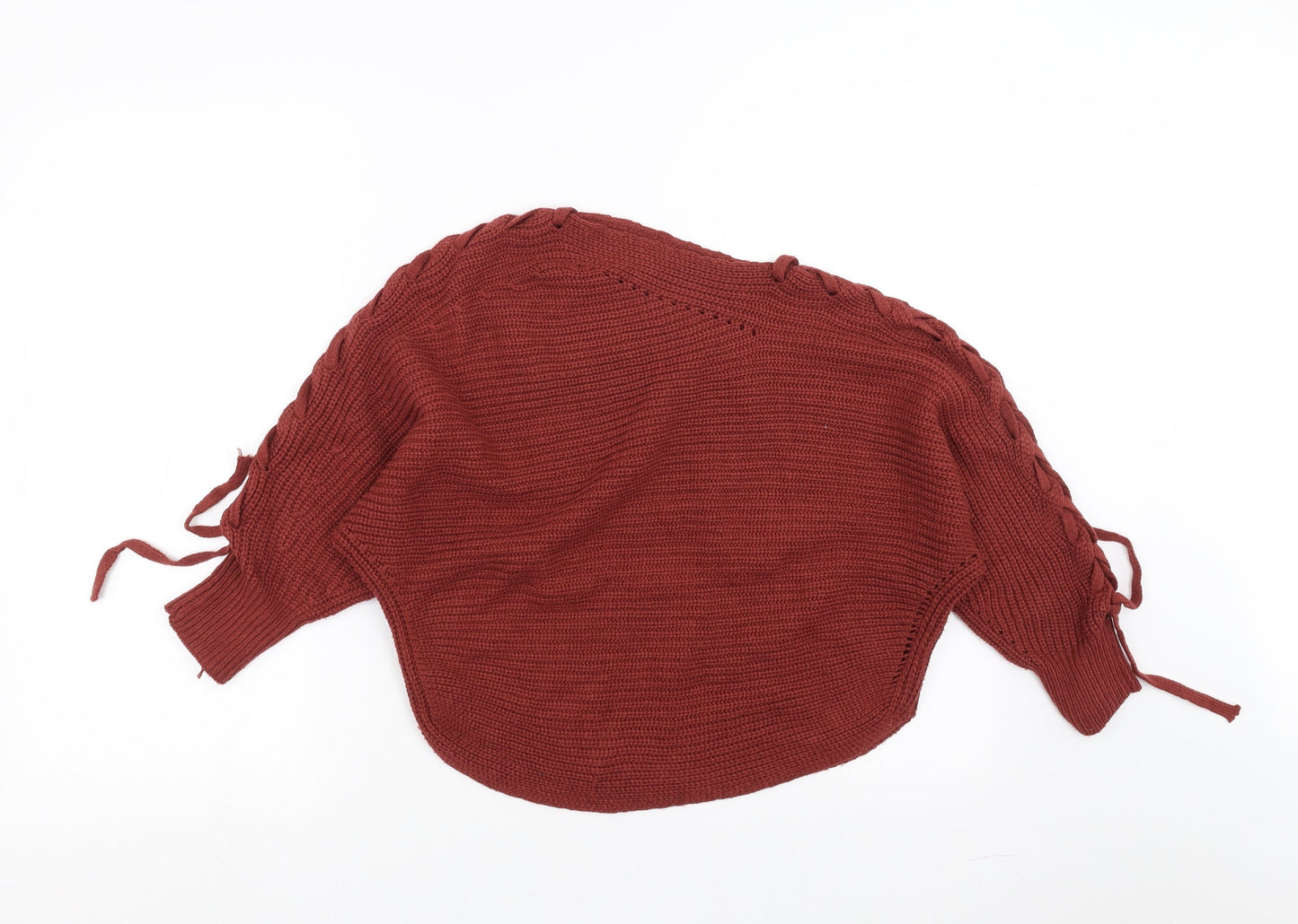 Preworn Womens Red   Pullover Jumper Size S  - Lace up Detail