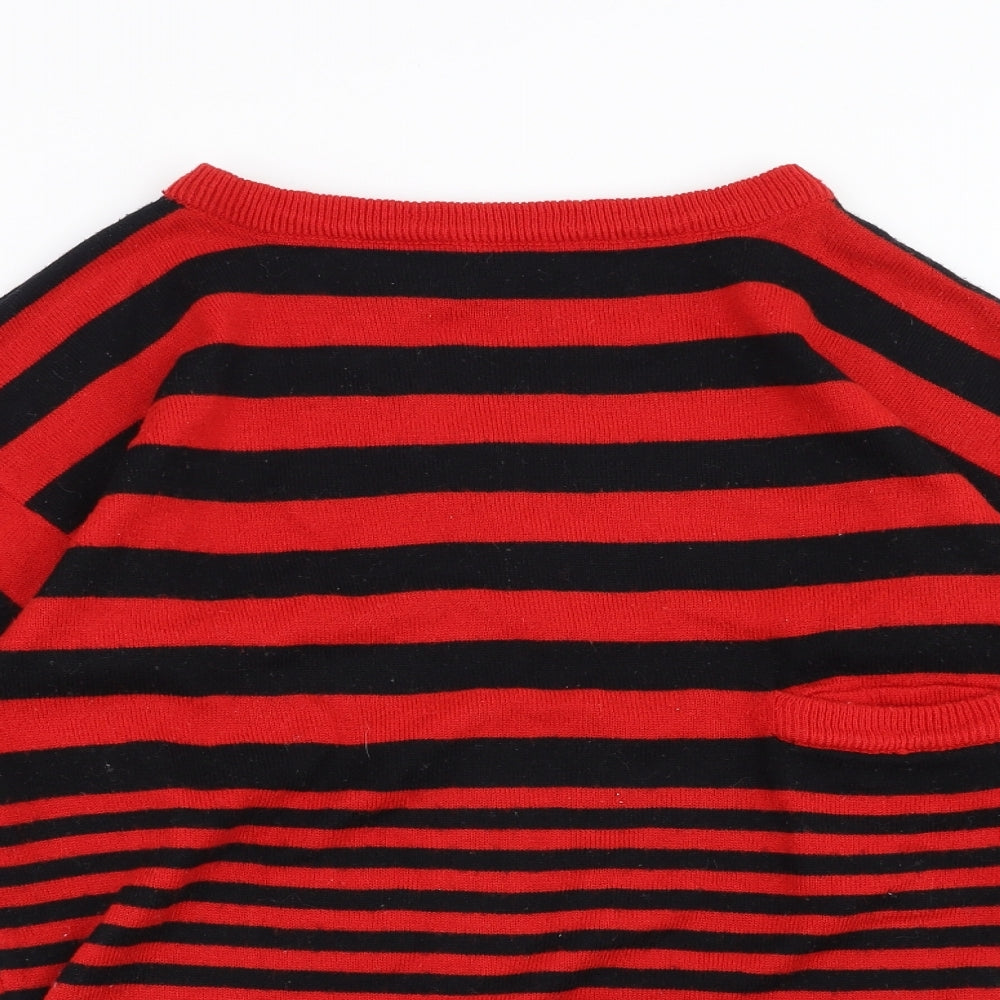MICHAEL CARRIE Womens Red Striped  Pullover Jumper Size M