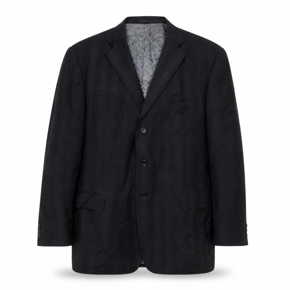M&S Mens Black Check  Jacket Suit Jacket Size 46