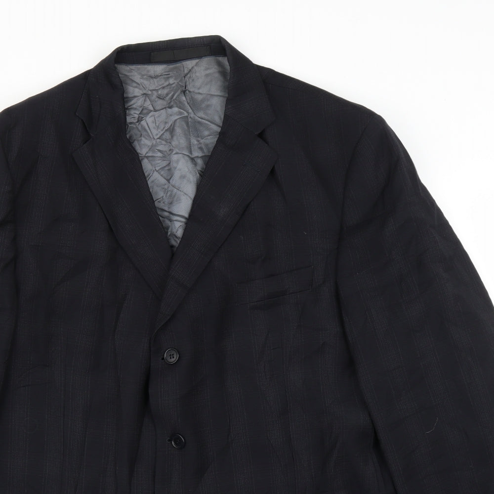 M&S Mens Black Check  Jacket Suit Jacket Size 46