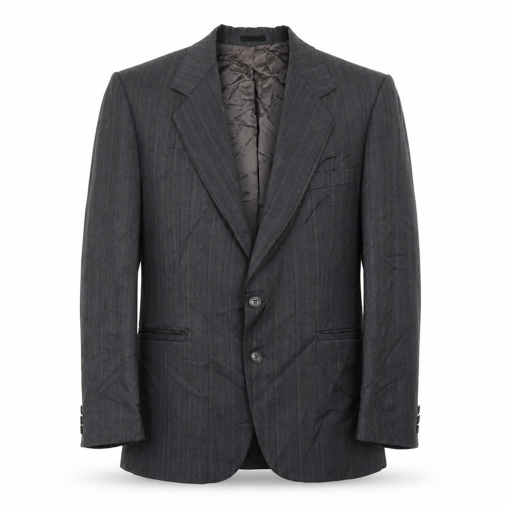 George Arthur Dunn Mens Grey Striped  Jacket Suit Jacket Size 38