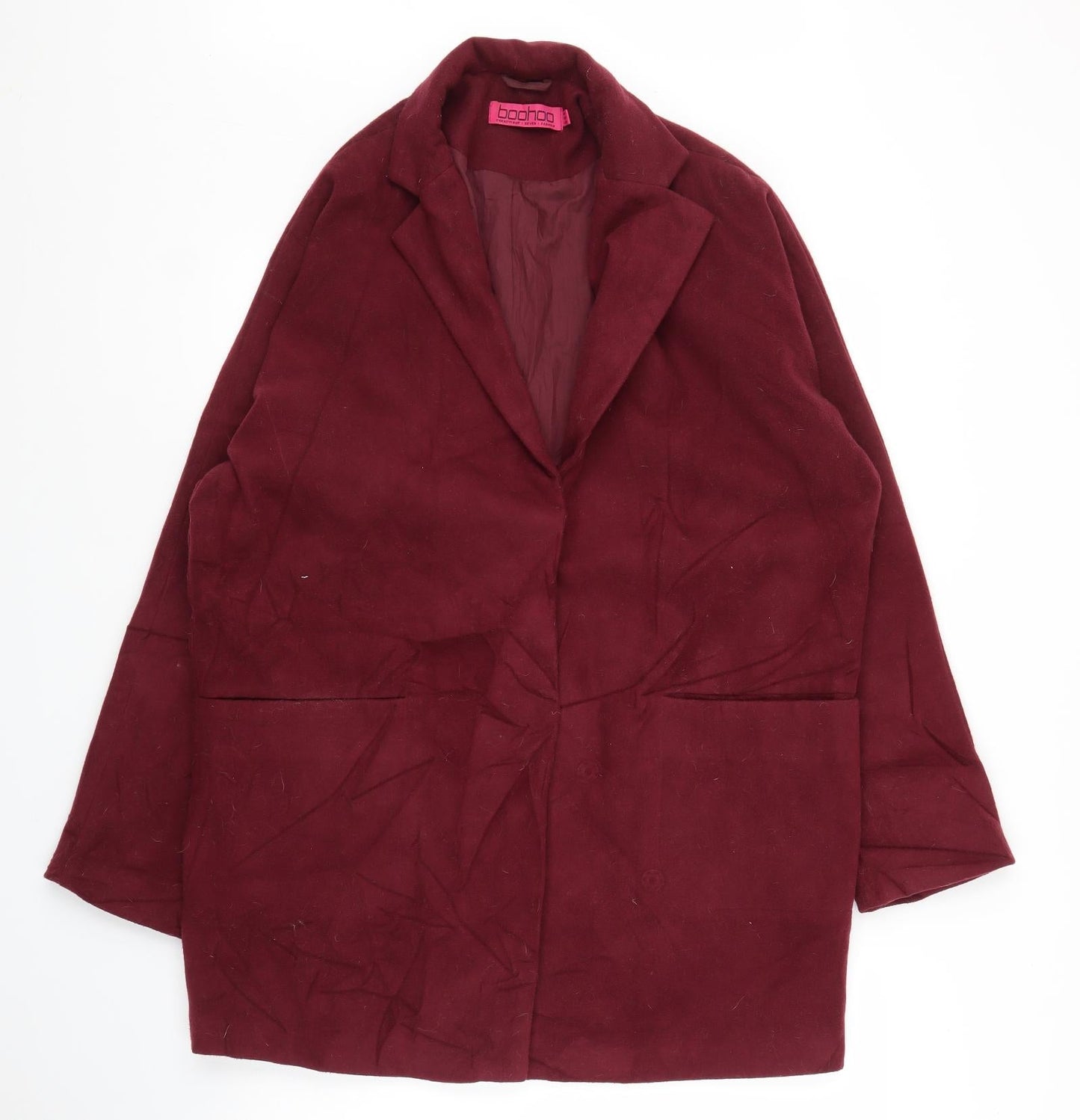 Boohoo Womens Purple   Overcoat Coat Size 14