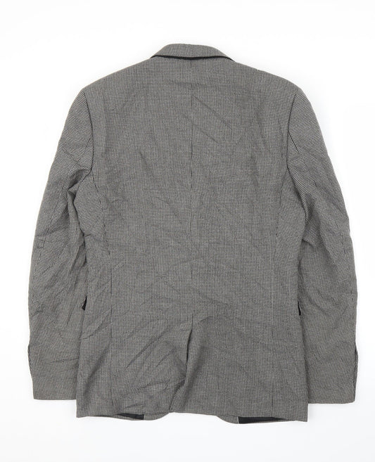 NEXT Mens Grey Houndstooth  Jacket Suit Jacket Size 36