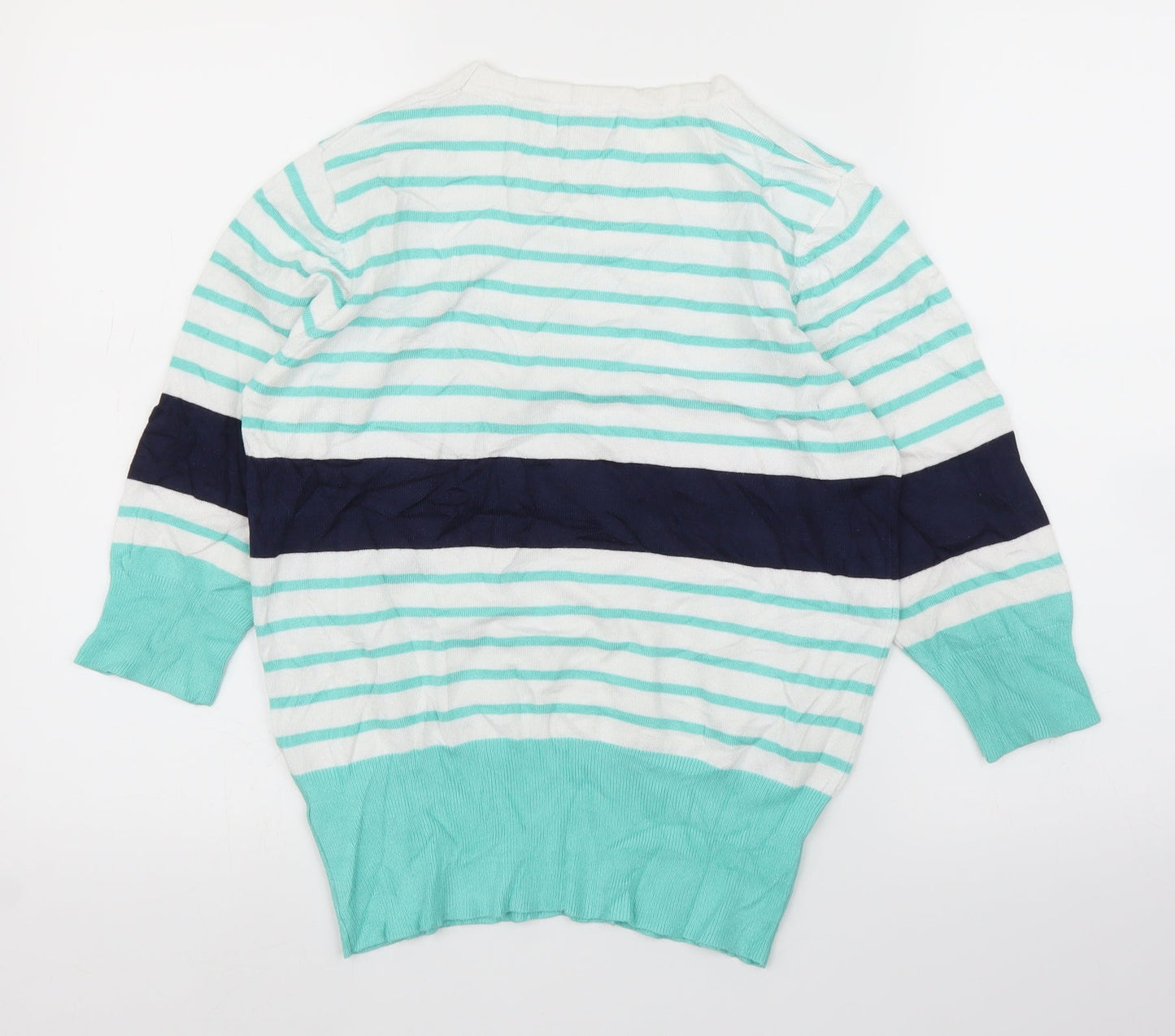 Paramour Womens Green Striped  Pullover Jumper Size M