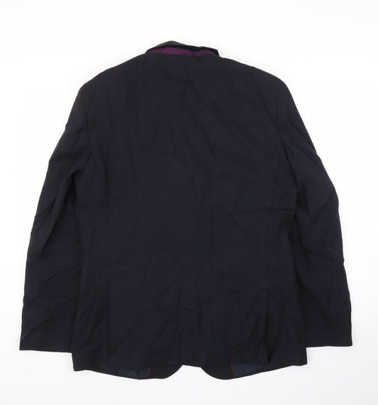 Fellini Mens Blue   Jacket Suit Jacket Size 42