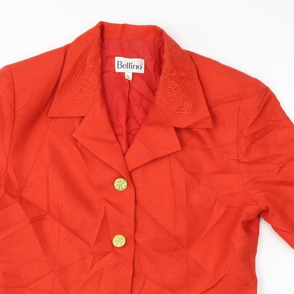 Bellino  Womens Red   Jacket Blazer Size 14