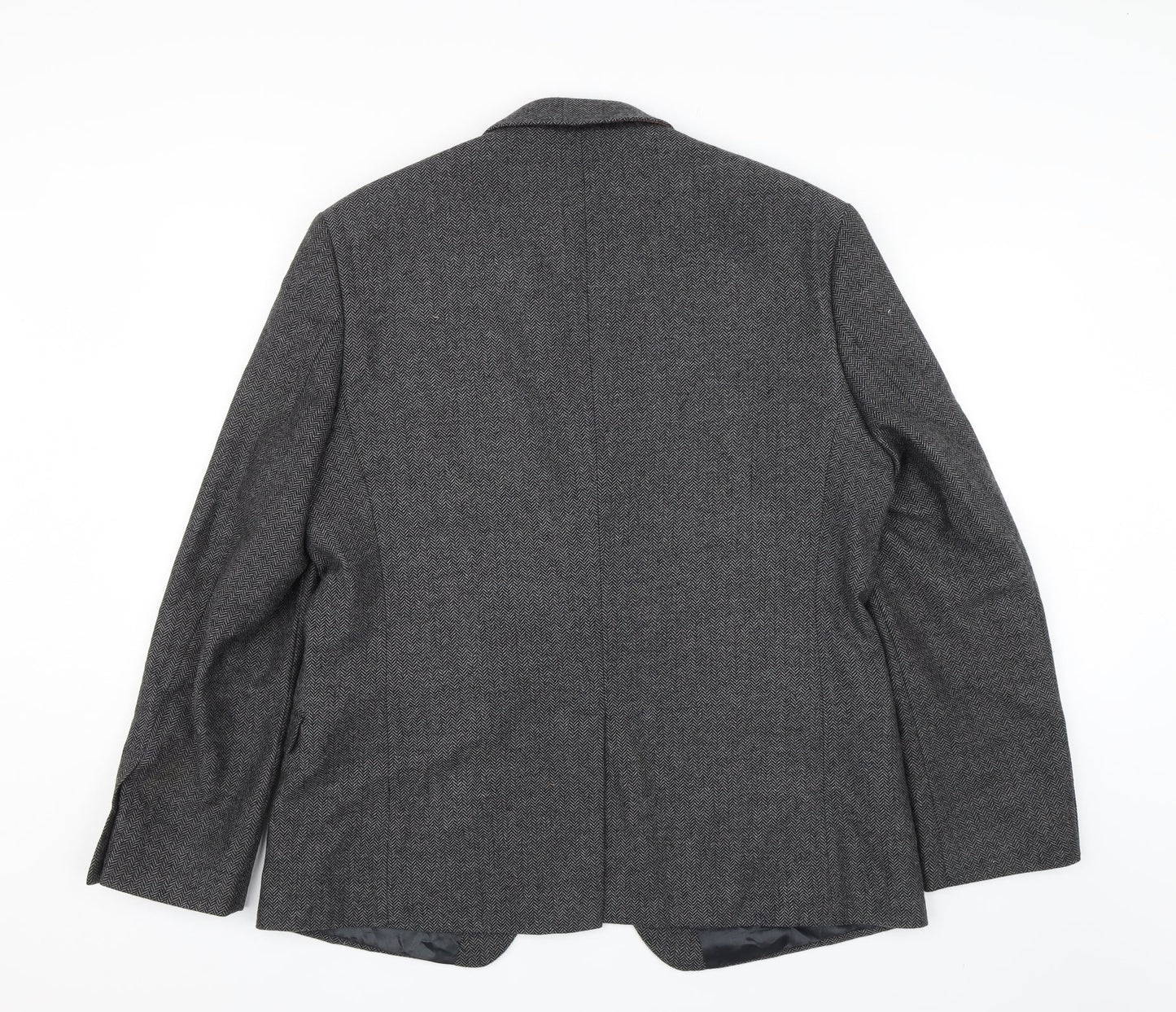 Limehaus Mens Grey Herringbone  Jacket Suit Jacket Size 44