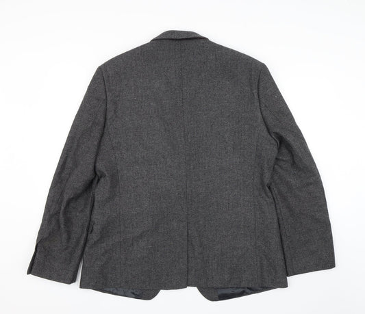 Limehaus Mens Grey Herringbone  Jacket Suit Jacket Size 44