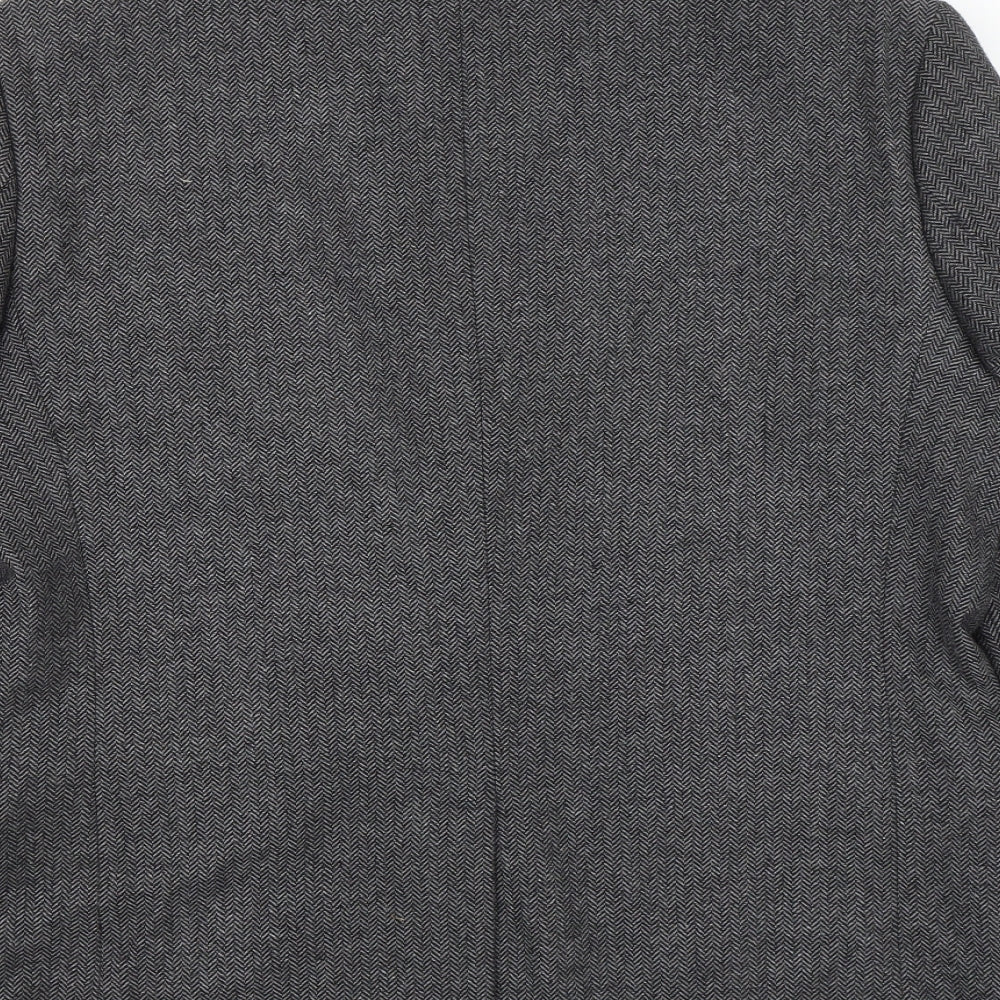 Limehaus Mens Grey Herringbone  Jacket Suit Jacket Size 44