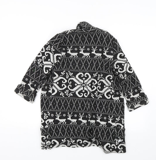 River Island Womens Black Argyle/Diamond  Cardigan Jumper Size 8