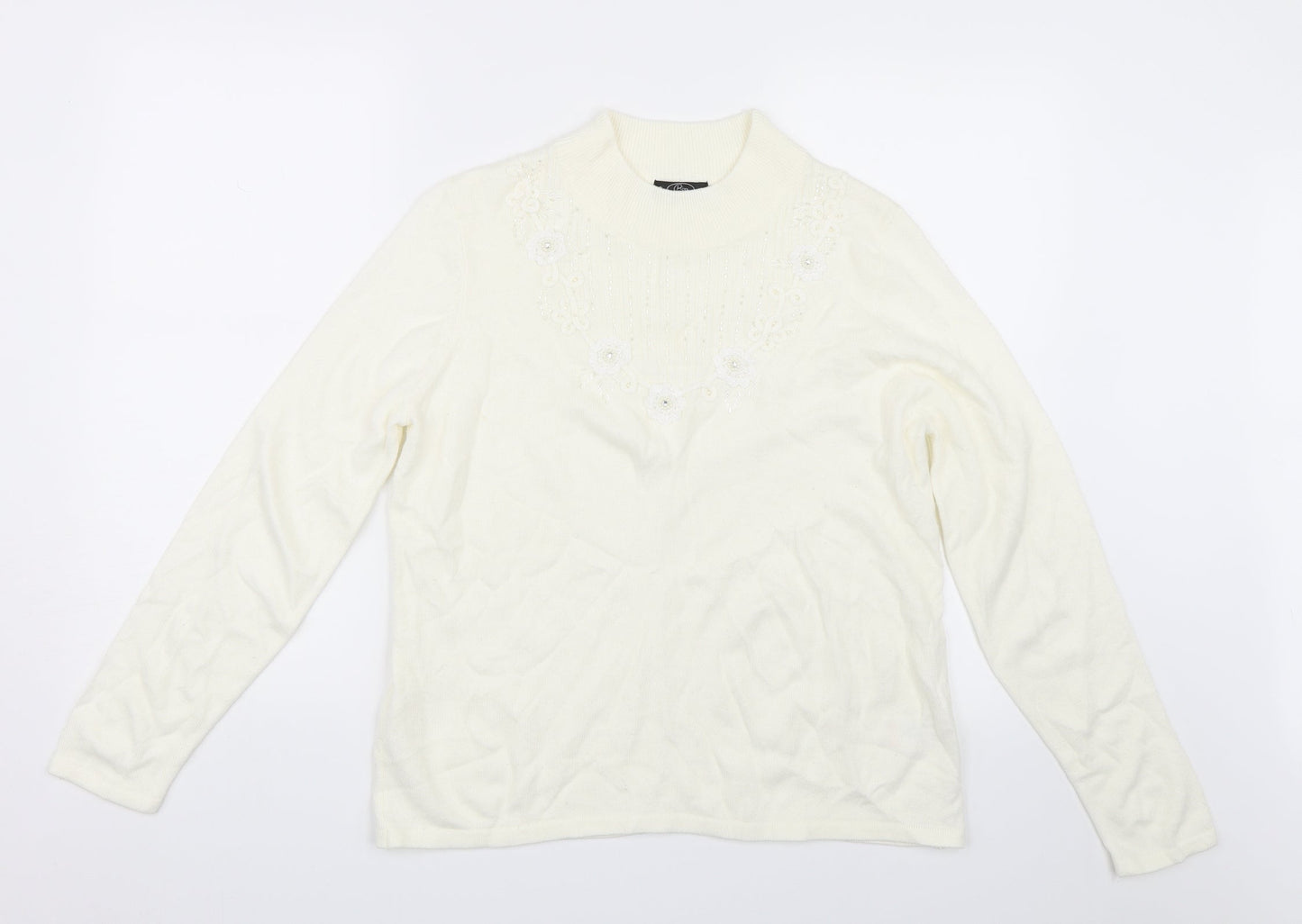 BM Womens Beige   Pullover Jumper Size M