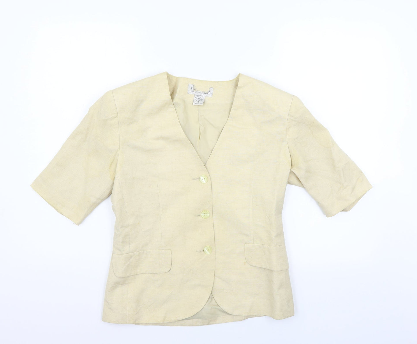 Preworn Womens Beige   Jacket Blazer Size 6