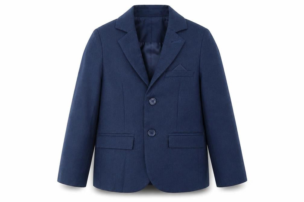 Front view of Rebel boys’ blue jacket, size 5-6, years