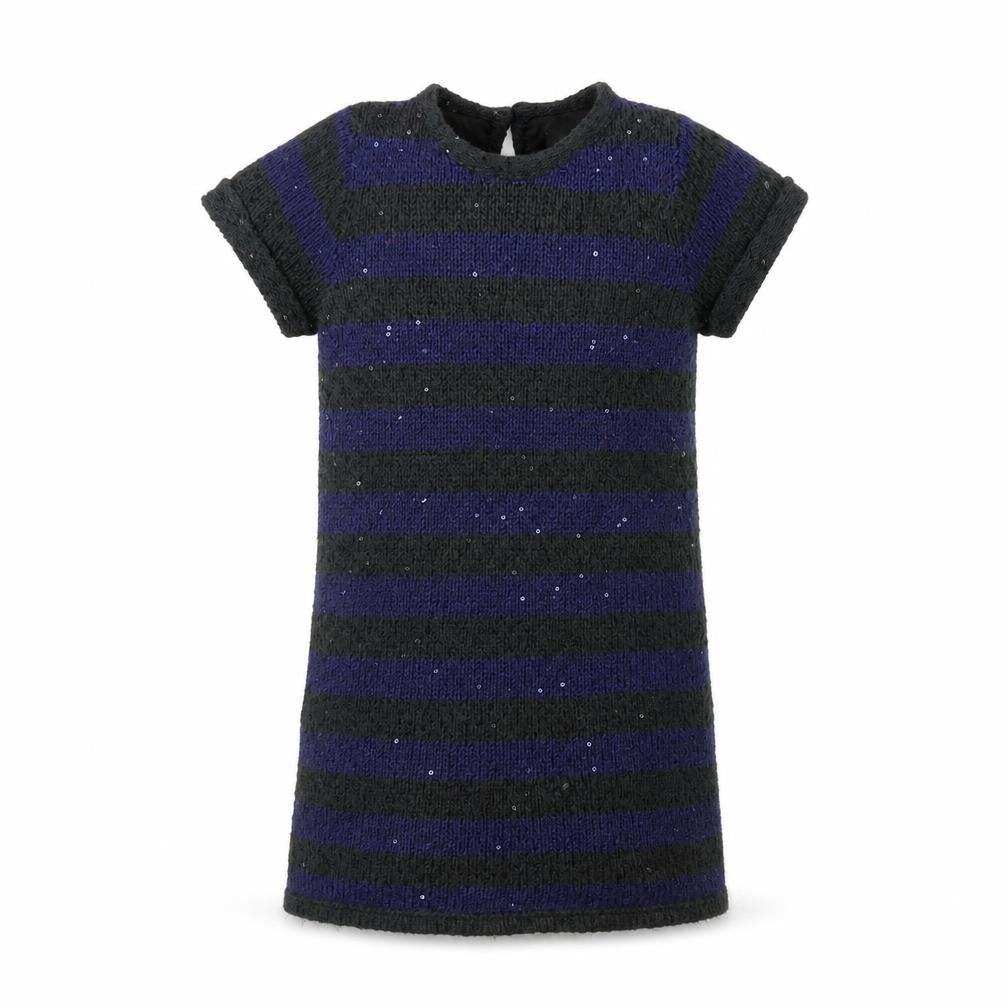 John Lewis Girls Green Striped  Jumper Dress  Size 5 Years