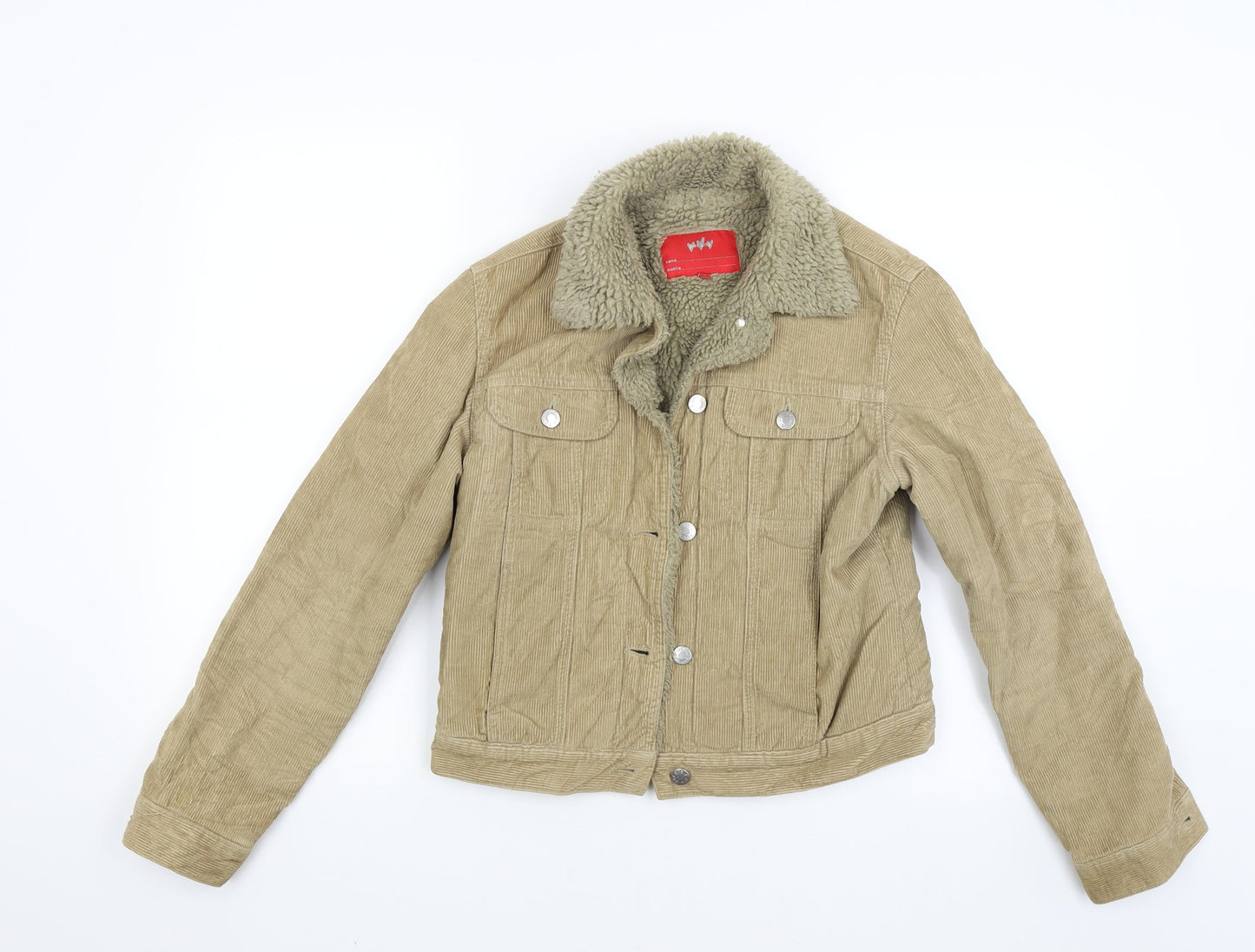 Per Una Womens Beige  Corduroy Jacket Coat Size 8