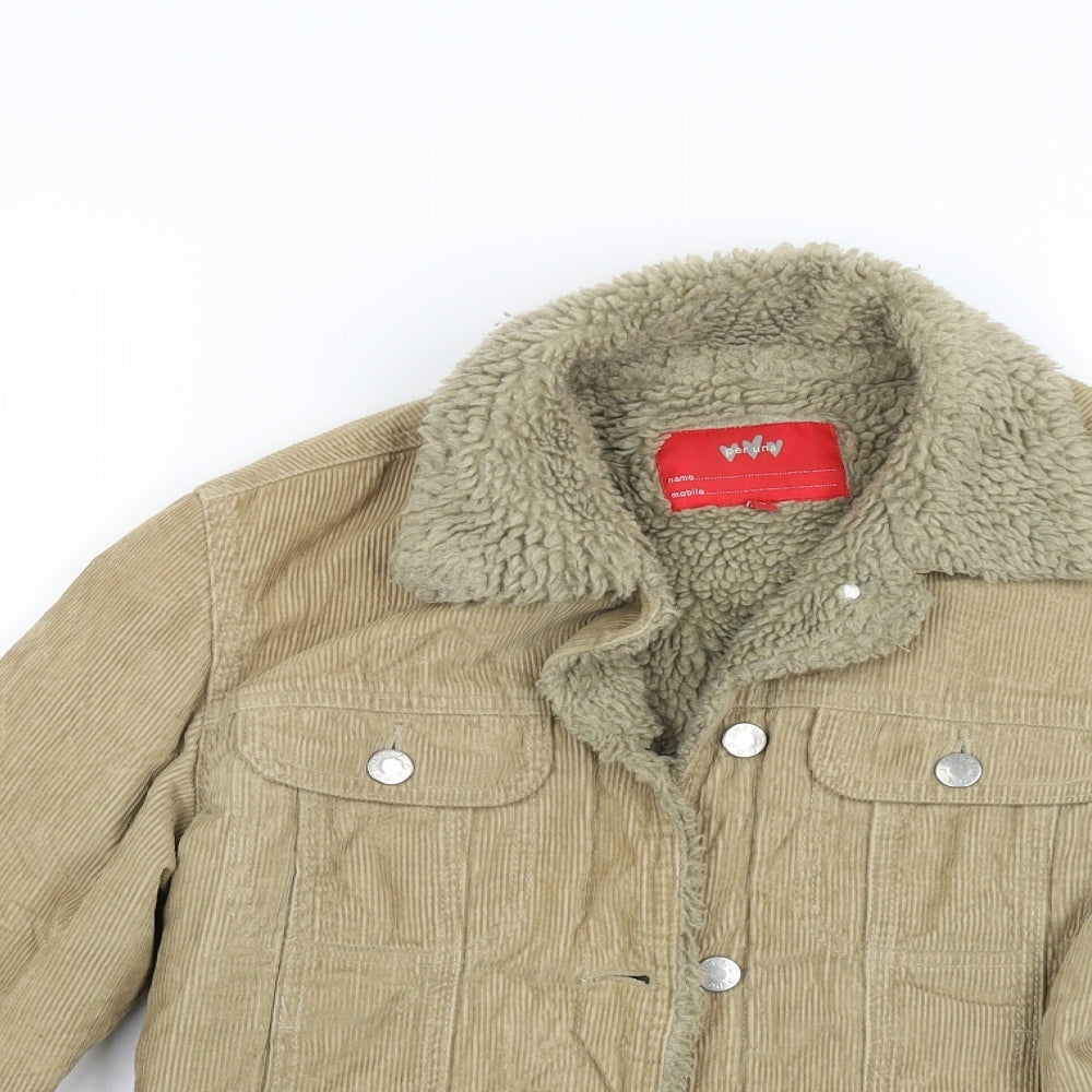 Per Una Womens Beige  Corduroy Jacket Coat Size 8